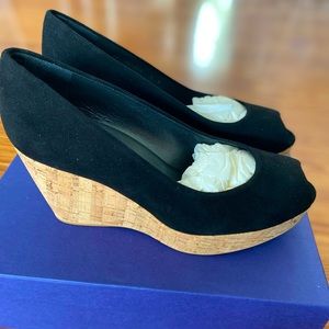 Never Worn Stuart Weitzman Anna Wedges Black Heels